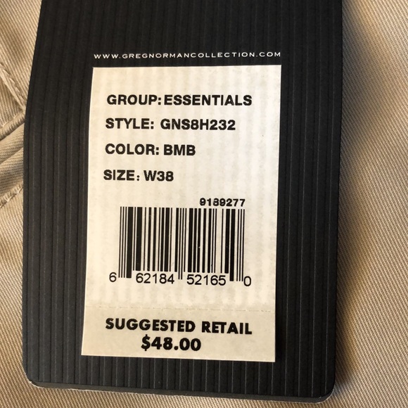 Greg Norman shorts men’s size 38 beige Flat Front retail price $48 NEW WITH TAGS - Picture 9 of 9